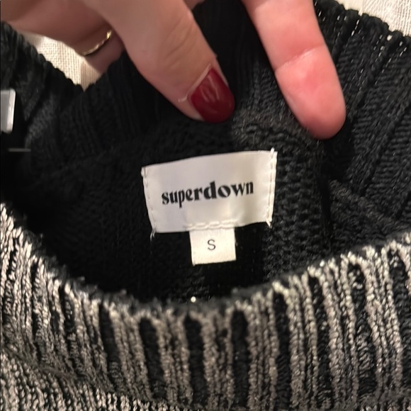 Metallic Silver Women's Sweater - Picture 2 of 2